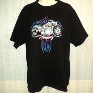 Dave Perewitz T-Shirt Men's Size XL Black Motorcycle Allstate Short Sleeves